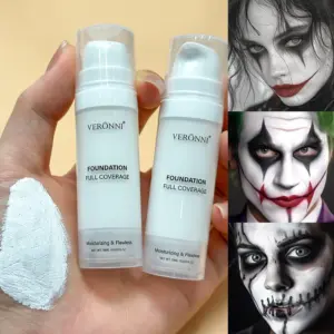 Halloween Liquid Goth White Makeup Color Matching Foundation Concealer Cosplay White Clown White Face Body Paint Discolor 1