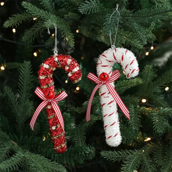 Christmas Red Candy Crutch Lollipop Xmas Tree Hanging Pendant Ornament for New Year Gift Christmas Home Decoration 3