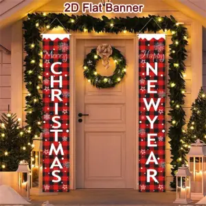 Christmas Door Banner, Merry Christmas Holiday Hanging Decoration for Home, Party & New Year Décor 5