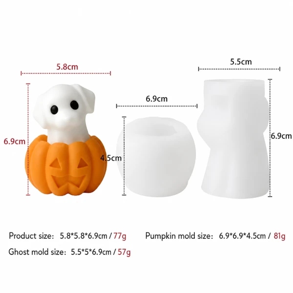 3D Halloween Ghost Silicone Candle Molds J-5639-J-5286