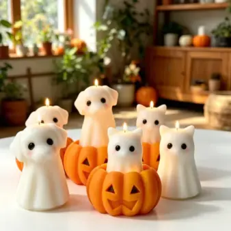 3D Halloween Ghost Silicone Candle Molds group