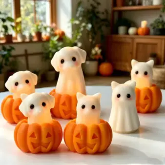 3D Halloween Ghost Silicone Candle Molds home
