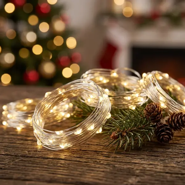 3D LED Curtain Fairy Lights USB String Lights with Remote for Christmas closeup