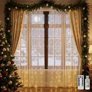 3D LED Curtain Fairy Lights USB String Lights with Remote for Christmas outdoor