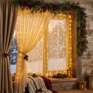 3D LED Curtain Fairy Lights USB String Lights with Remote for Christmas window