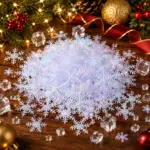 3Cm 200pc Artificial Snowflake Table Scatter for Christmas, Frozen Parties & Weddings