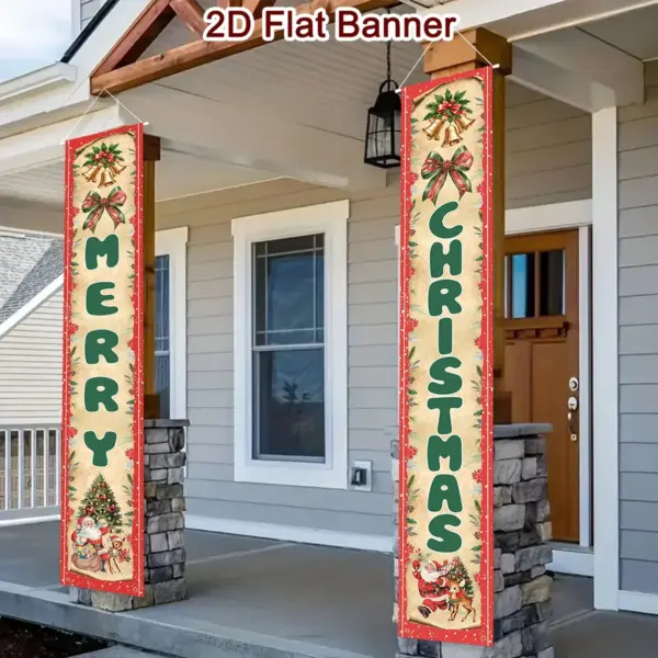 Christmas Door Banner, Merry Christmas Holiday Hanging Decoration for Home, Party & New Year Décor 4