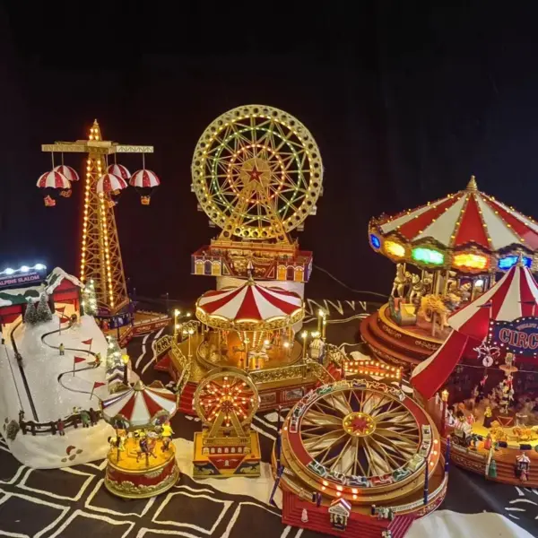 Mr. Christmas American Rotating Roller Coaster Amusement Park Music Box for Friends Birthday Gift 2