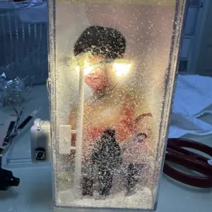 2026 Christmas Crafts Snowy Night Lamp Decor Arts and Crafts Night Street Lamps for Girls Snow Scene Night Light Desk Light 5