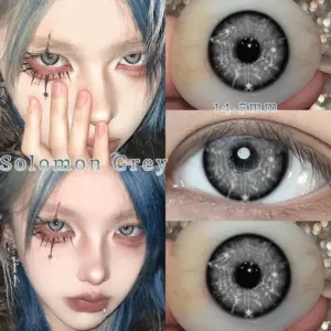 KSSEYE New Style Halloween Colored Contact Lenses with Degree Cosplay Grey Contact Lenses Beauty Makeup Products Enlarge Eyes 5