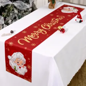 Santa Claus Christmas Table Runner Christmas Decorations For Home 2025 Xmas Table Flag Navidad Noel Gifts New Year Tablecloth 2
