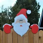 1pc Christmas Fence Ornaments Santa Clause Peeker Yard Ornaments Indoor Outdoor Ground Placard DIY Festival Gift 1