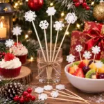 50Pcsset Christmas Disposable Bamboo Fruit Sticks