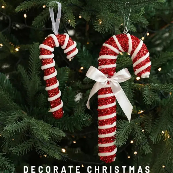 Christmas Red Candy Crutch Lollipop Xmas Tree Hanging Pendant Ornament for New Year Gift Christmas Home Decoration 5