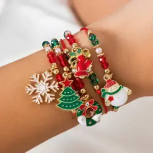 5PCS Christmas Charm Bracelet Set model