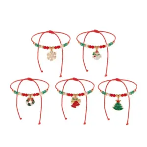 5PCS Christmas Charm Bracelet Set stone2