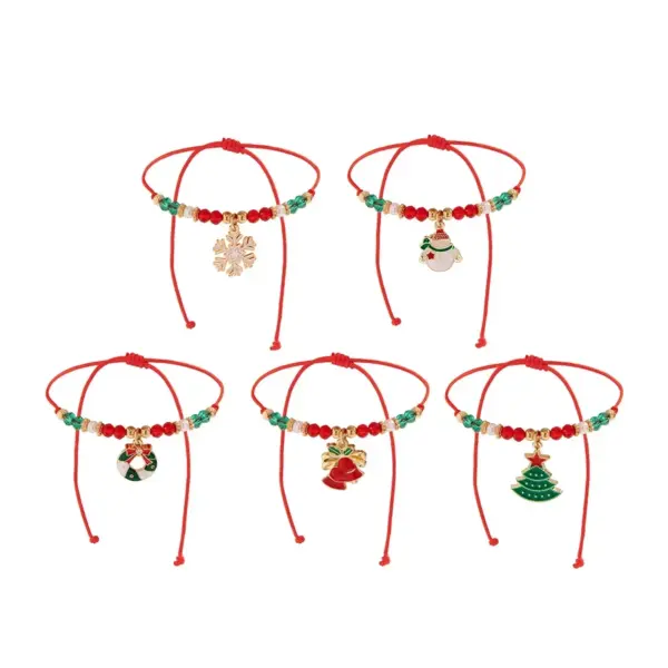 5PCS Christmas Charm Bracelet Set stone2