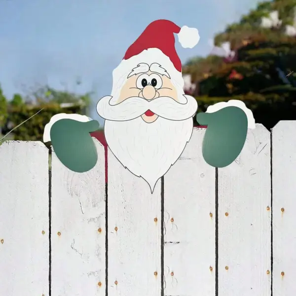 1pc Christmas Fence Ornaments Santa Clause Peeker Yard Ornaments Indoor Outdoor Ground Placard DIY Festival Gift 4