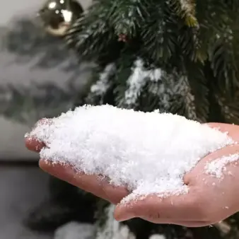Artificial Dry Snow Powder – Fake Snow Flakes for Christmas Trees, Villages & Winter Scene Displays