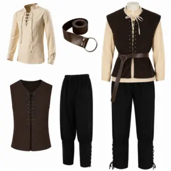 Black Men’s Medieval Costume Set