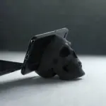 Black Skull Desktop Décor with Phone Stand black