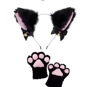 Cat Cosplay Accessory Set black 2pcs