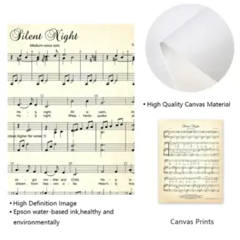 Christmas Carols Sheet Music Wall Art guid