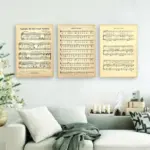 Christmas Carols Sheet Music Wall Art multiple art on wall