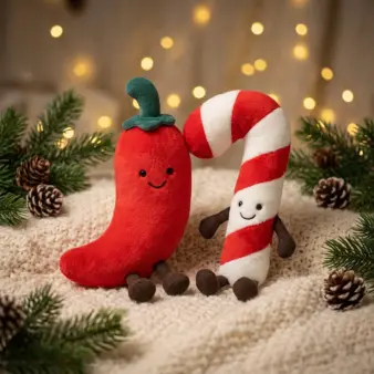 Christmas Chili Pepper & Candy Cane Plush Toy