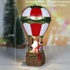 Christmas Hot Air Balloon Ornament santa