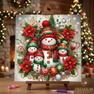 Christmas Snowman Diamond Painting Set – DIY Full Diamond Adult Craft & Home Decor one