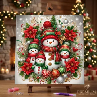 Christmas Snowman Diamond Painting Set – DIY Full Diamond Adult Craft & Home Decor one