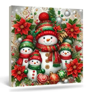 Christmas Snowman Diamond Painting Set – DIY Full Diamond Adult Craft & Home Decor two