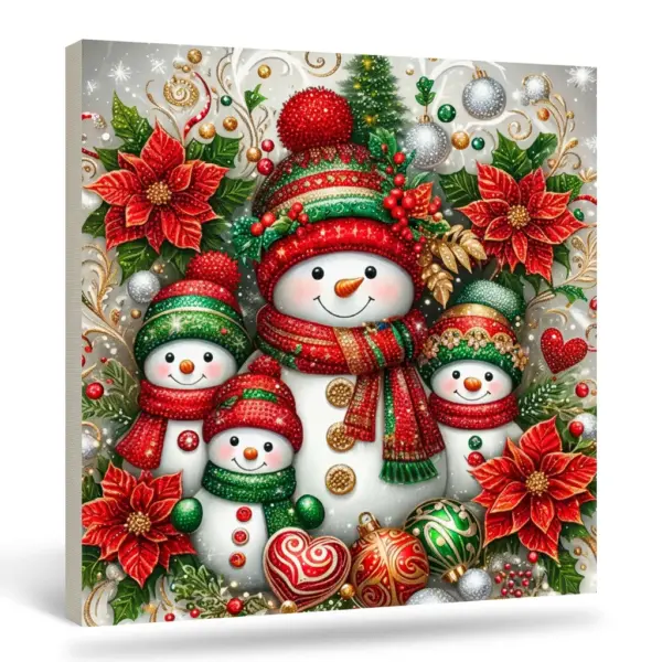 Christmas Snowman Diamond Painting Set – DIY Full Diamond Adult Craft & Home Decor two