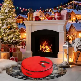Christmas Storage Bag – Round Zippered Organizer for Wreaths, Ornaments & Holiday Decorations