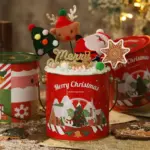 Christmas Tin Gift Box Festive Metal Candy & Cookie Storage merry-box