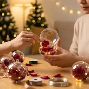 Christmas Transparent Balls Hollow with rose