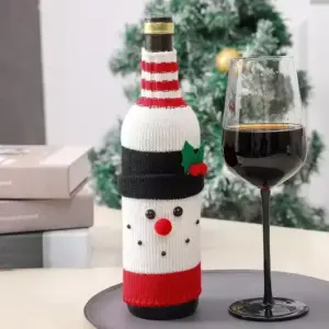 Christmas Wine Bottle Cover snowman