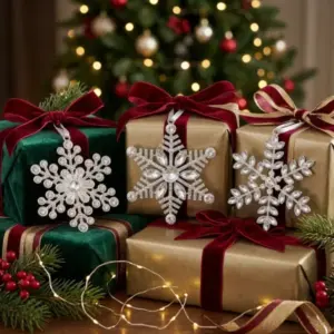 Crystal Snowflake Christmas Ornament with gift