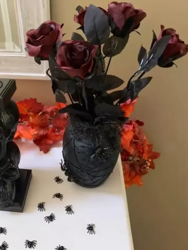 Dark Red Artificial Roses 5pcs