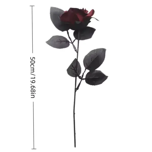 Dark Red Artificial Roses size
