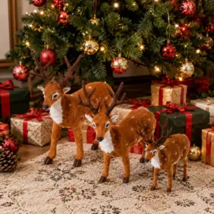 Elk Plush TOY Reindeer for Festive Home Decor two
