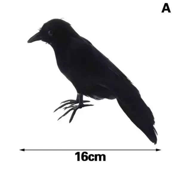 Fake Raven Crow Decoration – Realistic Feathered Black Bird Prop for Halloween Displays colour A