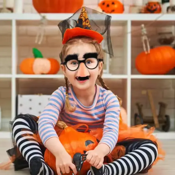 Funny Disguise Glasses Big Nose Eyebrows & Mustache Novelty Prank Specs for Halloween & Parties child