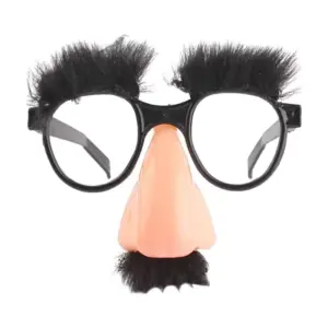 Funny Disguise Glasses Big Nose Eyebrows & Mustache Novelty Prank Specs for Halloween & Parties feature