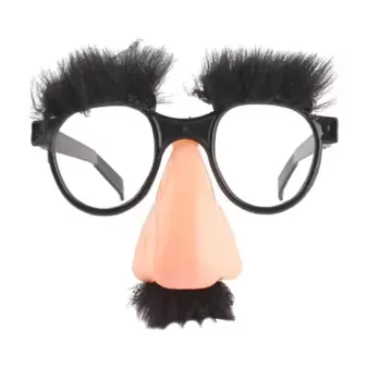 Funny Disguise Glasses Big Nose Eyebrows & Mustache Novelty Prank Specs for Halloween & Parties feature