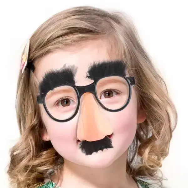 Funny Disguise Glasses Big Nose Eyebrows & Mustache Novelty Prank Specs for Halloween & Parties for girl