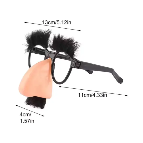 Funny Disguise Glasses Big Nose Eyebrows & Mustache Novelty Prank Specs for Halloween & Parties size