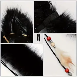 Furry Wolf Mask Headdress all