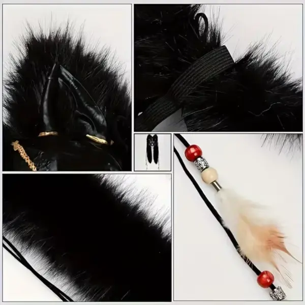 Furry Wolf Mask Headdress all